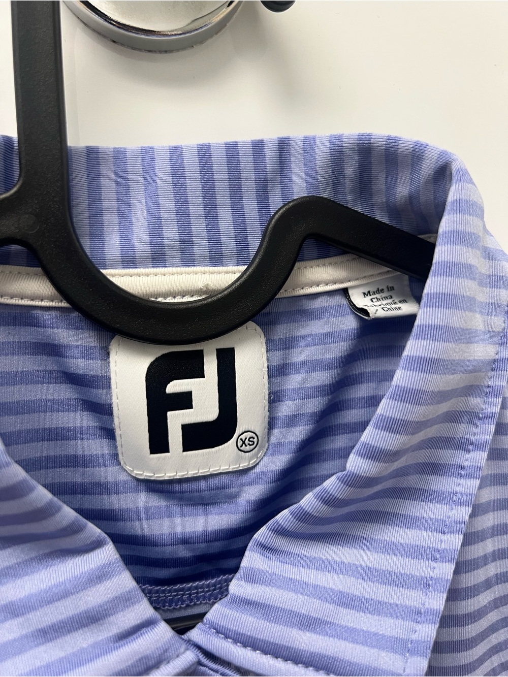 FootJoy Lavender Striped Golf Polo - Picture 2 of 4